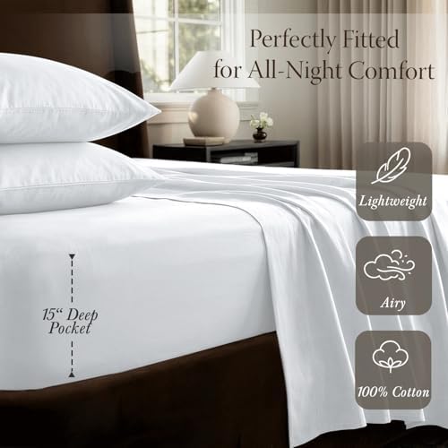 Threadmill 400 Thread Count Egyptian Cotton Twin Sheet Set, Sateen, White