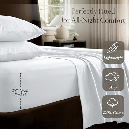 Threadmill 400 Thread Count Egyptian Cotton Twin Sheet Set, Sateen, White