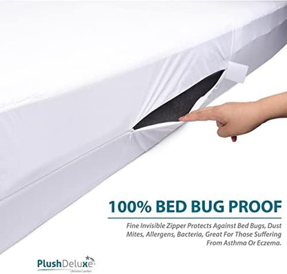 Twin-XL 39X80 Size Mattress Encasement - Zippered Waterproof, Bedbug Proof, College Dorm Size, 6-Sided Protection - Hypoallergenic Cotton Terry Fabric 12-15" Depth