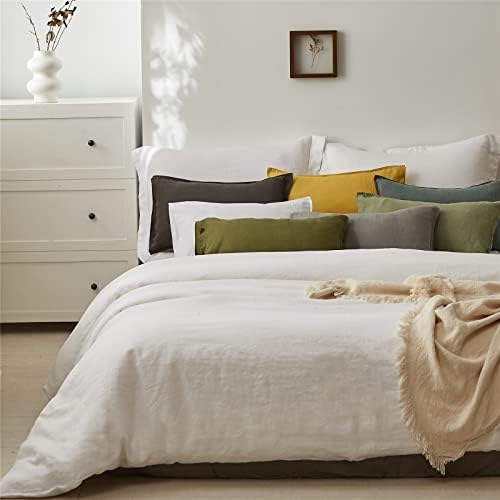 Simple&Opulence 100% Linen Lumbar Pillow Cover 12 x 20 Inches Set of 2 Rectangular Decorative Throw Cushion Cover for Couch Sofa Bed Living Room Office Soft Breathable Farmhouse - Dark Grey