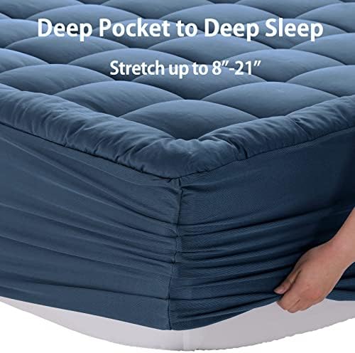 EASELAND Full Size Mattress Pad Pillow Top Mattress Topper Cotton Top
