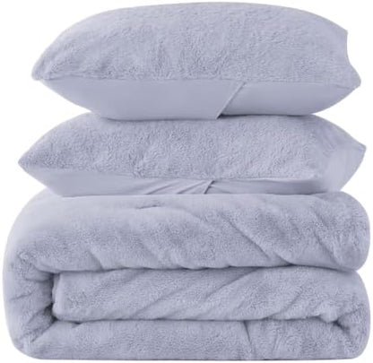 BEDELITE Faux Fur Queen Comforter Set Lavender,Warm Comforter for Winter