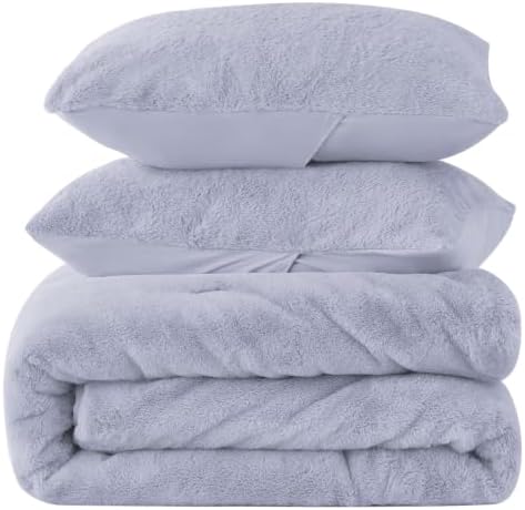 BEDELITE Faux Fur Twin Comforter Set Lavender,Warm Comforter for Winter