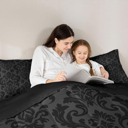 Feelyou Gothic Damask Comforter Set King Size Bedding Set