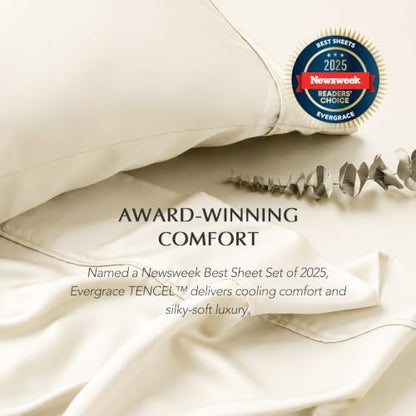 EverGrace Tencel™ Sheet Set, Breathable & Cooling, Queen, Ivory White
