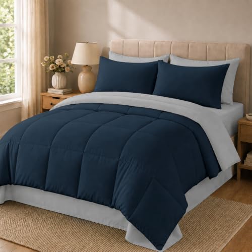 Anluoer Queen Comforter Set 7 Piece, Soft Bed in a Bag Queen Bedding Sets