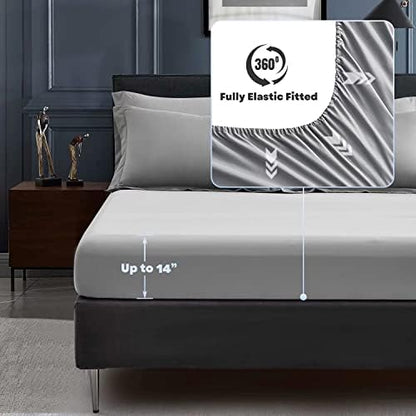 Maple&Stone Twin XL Comforter Set Grey, Extra Long 5 Pieces Bed in a Bag