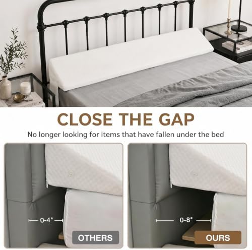Twin Bed Wedge Pillow for Headboard & Mattress Gap Filler