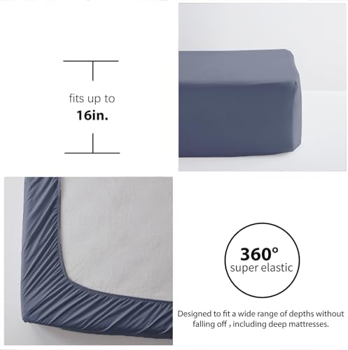 Full Size Comforter Sets 7 Piece,Greyish Blue Bed in a Bag Full Bedding Set
