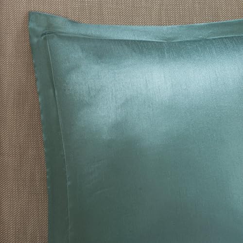 Madison Park Jacquard Paisley Cal King Faux Silk Comforter Set, 24pc,Teal