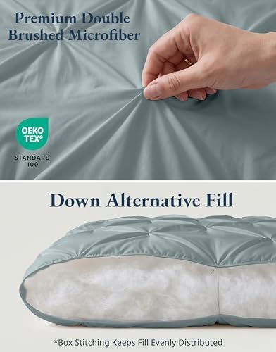 LANE LINEN California King Comforter Set, 7 Pc Bed in a Bag - French Blue