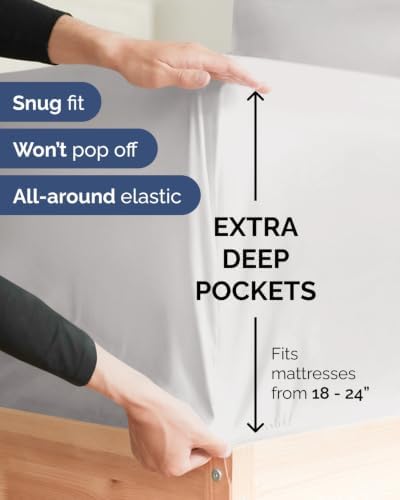 Extra Deep Flex Top Split Head King Sheet Set - 6pc Sheets - French Grey