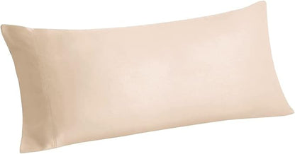 BEDELITE Body Pillow Case Cover, Rayon Made from Bamboo, Cooling Body Pillow Cover for Hot Sleepers and Night Sweats, Breathable & Silky Soft Full Long Pillow Case (Taupe, 20x54 Inches)