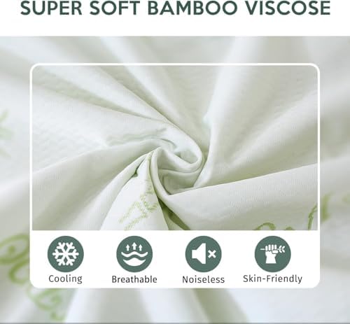 MUXHOMO 2 Pack Queen Mattress Protector, 100% Waterproof Mattress Cover Queen Size Bed, Cooling and Breathable Bed Pad Cover, Deep Pocket 8"-21"
