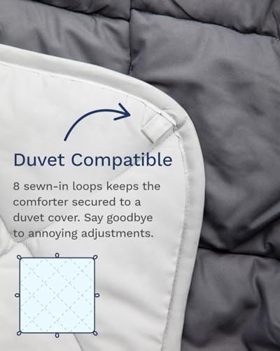 ViscoSoft King Reversible Comforter - Duvet Insert - Light/Dark Gray