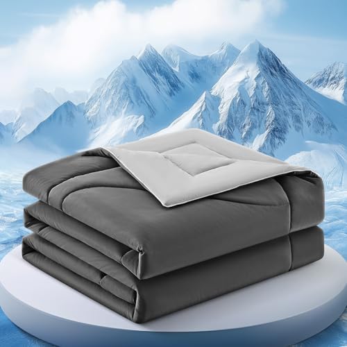 Cooling Comforter Queen Size for Hot Sleepers，68″x90″, Dark Grey
