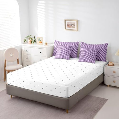 jejeloiu Purple Comforter Set with Sheets 7 Piece Full Size
