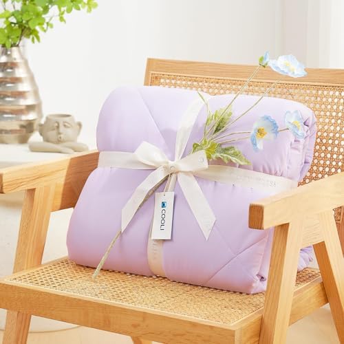 Cozy Bliss Cooling Comforter King XL Size, Cooling Blankets for Hot Sleepers and Night Sweats, Purple Summer Comforter for King XL Bed, Breathable Soft Lightweight Silk Smooth