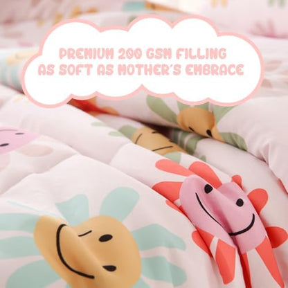 Yibeizi Floral Comforter Set Girls Full Size Cute Patterned Bedding