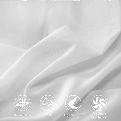 King Size Comforter Set 3 Piece, White, 90x104 inch
