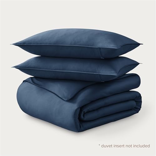 Bare Home 100% Organic Cotton Sateen Duvet Cover Set (Full, Bering Sea)