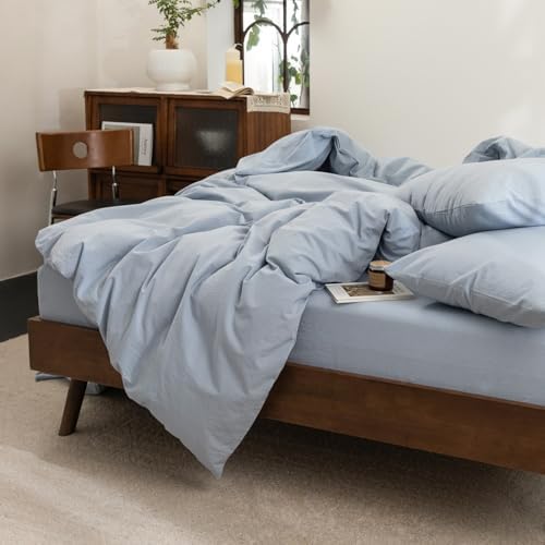 FOSSA Duvet Cover Set 100% Washed Cotton Linen Feel California King