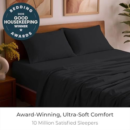 Mellanni Iconic 4-Piece, Ultra Soft Sheet Set (Queen, Black)