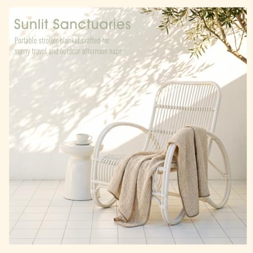 Ultra Soft Muslin Baby Blanket, Organic Cotton Blend (Cacao Stripe)