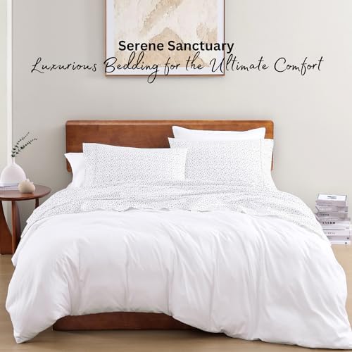 Lane Linen Twin Sheets 100% Organic Cotton 3pc Percale Cooling Soft - White