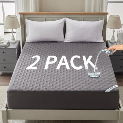 BEDLORE 2 Pack Waterproof Mattress Protector, Cal King Size Mattress Pad