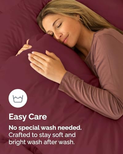 King Standard Pillow Cases Set of 8 - Soft Pillowcase Covers - Burgundy