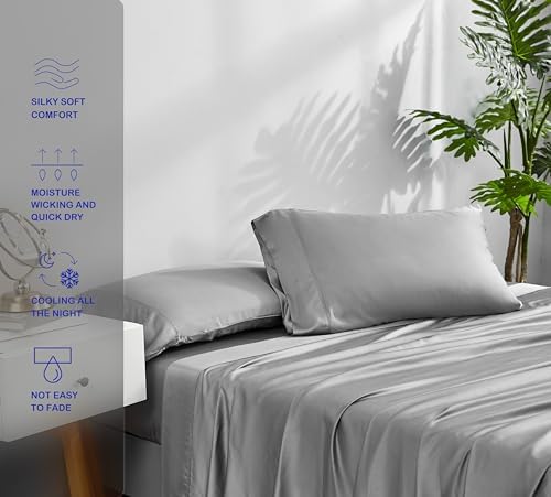 ACCURATEX Cooling Sheets for Hot Sleepers,California King Size, Grey