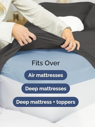 CGK Linens Extra Deep Split King Fitted Sheet Only - Charcoal
