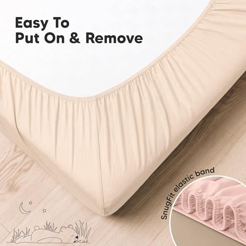 KeaBabies 2pk Organic Cotton Crib Sheets for Boys Girls 52x28, Cameo