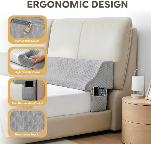 Wedge Pillow Headboard for Bed Gap,Foldable Bed Wedge Gap Filler King Size