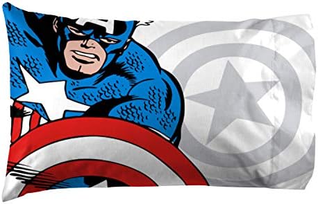Jay Franco Kids Sheet Cartoon Set with Fitted, Flat Sheets & Pillow Cover - Ultra-Soft Bedding with Pillowcase for Room Decor, White - Avengers, 4 Piece Full