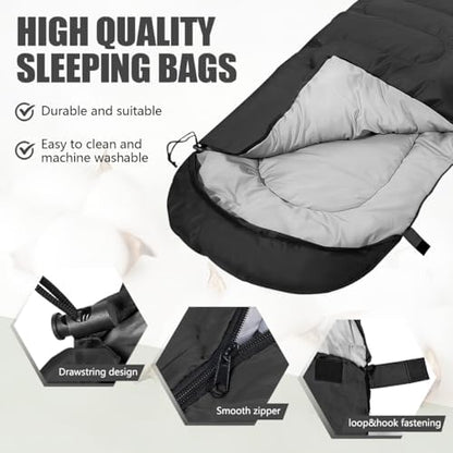 Camping Sleeping Bags for Adults Kids Waterproof Lightweight Sleeping Bag for Cold Weather or Warm Backpacking Hiking Mountaineering Indoor Outdoor Use