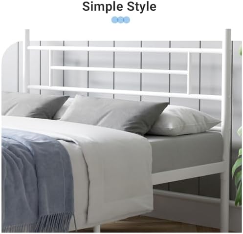 Avenco Metal Platform Bed Frame King Size with Classical Headboard and Footboard, 14 Inch, Under Bed Storage, Strong Metal Slats Support, Mattress Foundation, No Box Spring Needed