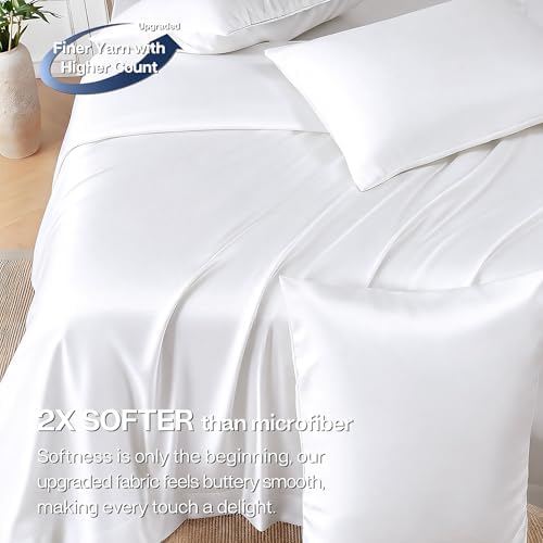 MR&HM California King Sheets 4 Pieces, Rayon Derived from Bamboo Blend
