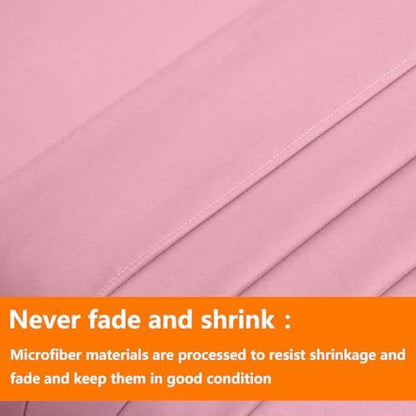 TAIMIT Pink Twin Size Comforter Set - 5 Pieces, Bed in a Bag Bedding Sets with All Season Soft Quilted Warm Fluffy Reversible Comforter,Flat Sheet,Fitted Sheet,1 Pillow Shams,1 Pillowcases