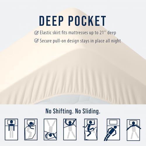 OLANLY Twin XL Quilted Mattress Pad, Down Alternative Fill, Ivory White