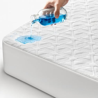 Queen Waterproof Mattress Protector, Breathable Cooling Bed Cover