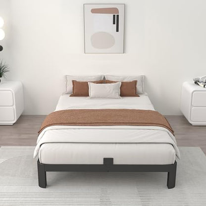 ITIMIDI 6 Inch Twin Platform Bed, Heavy Duty Steel, No Box Spring, Black