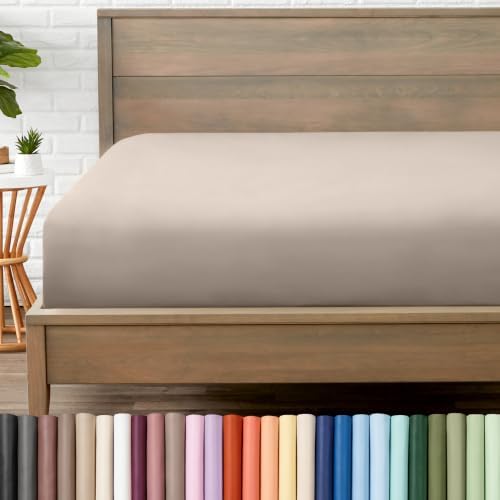 Bare Home King Fitted Sheet - 1800 Ultra-Soft (King, Pebble)