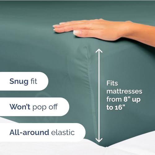 Twin XL Size 3 Piece Sheet Set - Ultra Soft & Cooling Sheets - Dusty Teal