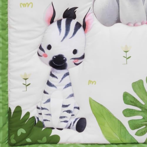 Baby Crib Bedding Set Safari Neutral Crib Nursery Comforter Bed Sets Decor with Fitted Crib Sheet, Comforter and Bed Skirt for Unisex Boys Girls (Safari)