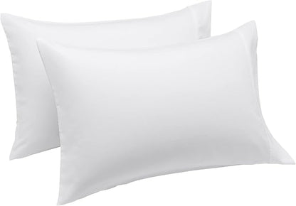Amazon Basics King Pillowcases Set of 2 - Lightweight, Super Soft Easy Care Microfiber, Bright White, 40" L x 20" W, Pillows Not Included