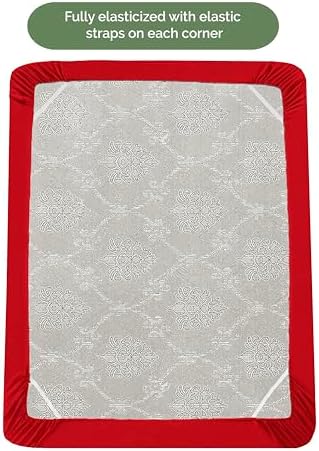 Elegant Comfort 1500 Premium Hotel Quality 18-21 Inches Deep - Extra Deep Pocket Single Fitted Sheet for High Mattress, Luxury and Softest, Smart Pocket - Wrinkle Free, Queen, Red