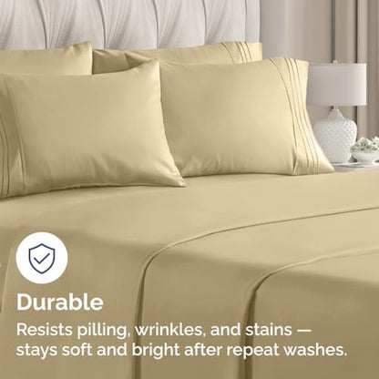 Queen Pillow Cases Set of 8 - Ultra Soft Cozy Pillowcase Covers - Beige