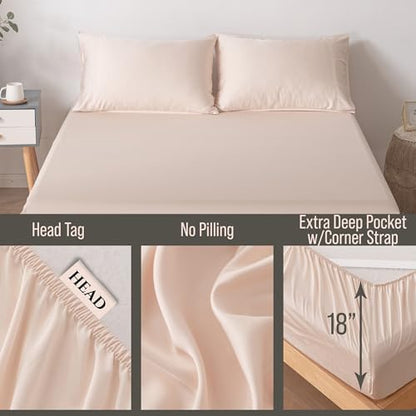 Bella Coterie | Luxury Bamboo Viscose Queen Size Fitted Sheet Only